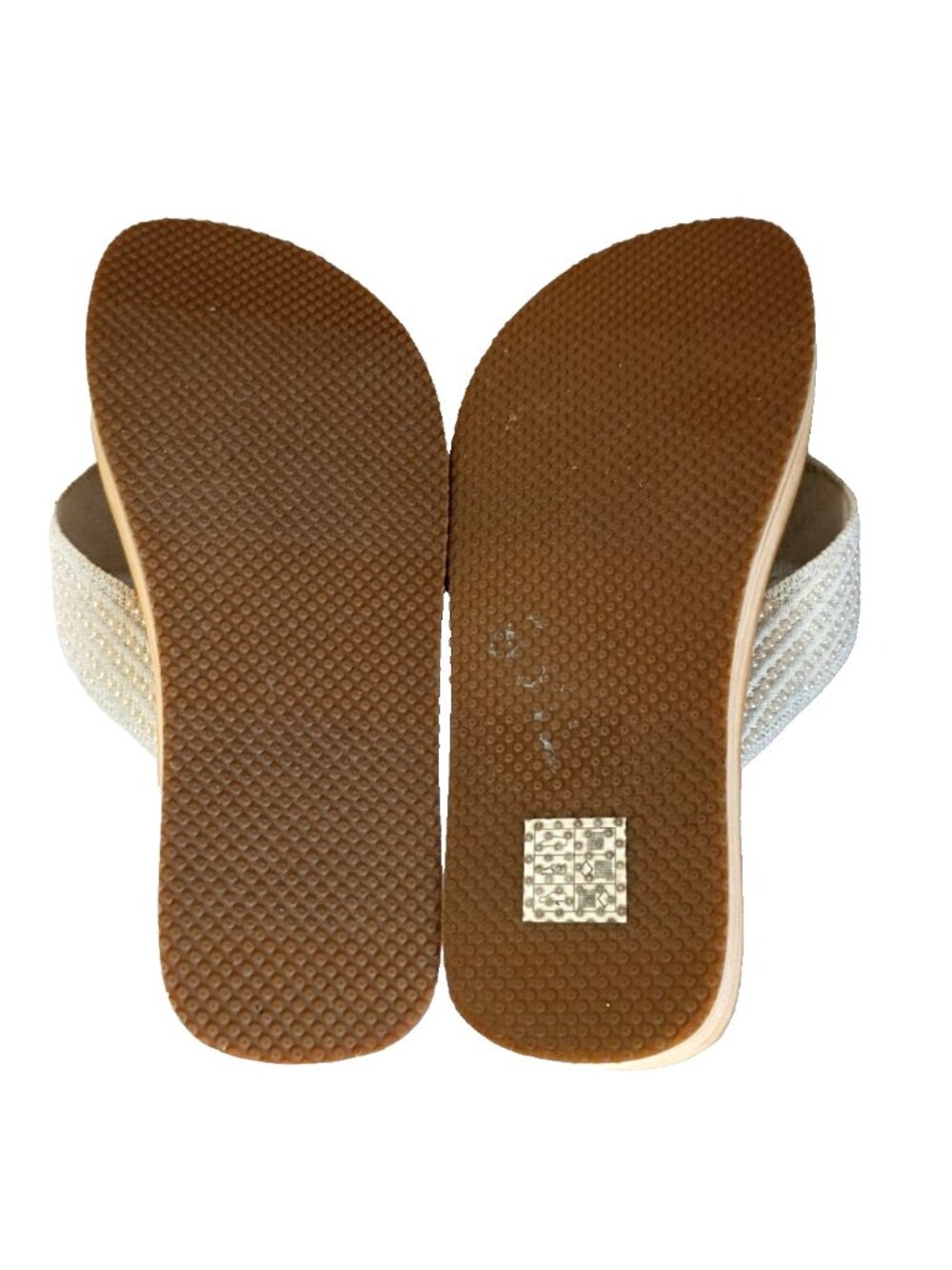 Skechers Cali Luxe Foam Platform Sandals Thong Style Embellished Ivory - Size 7M - Picture 6 of 7
